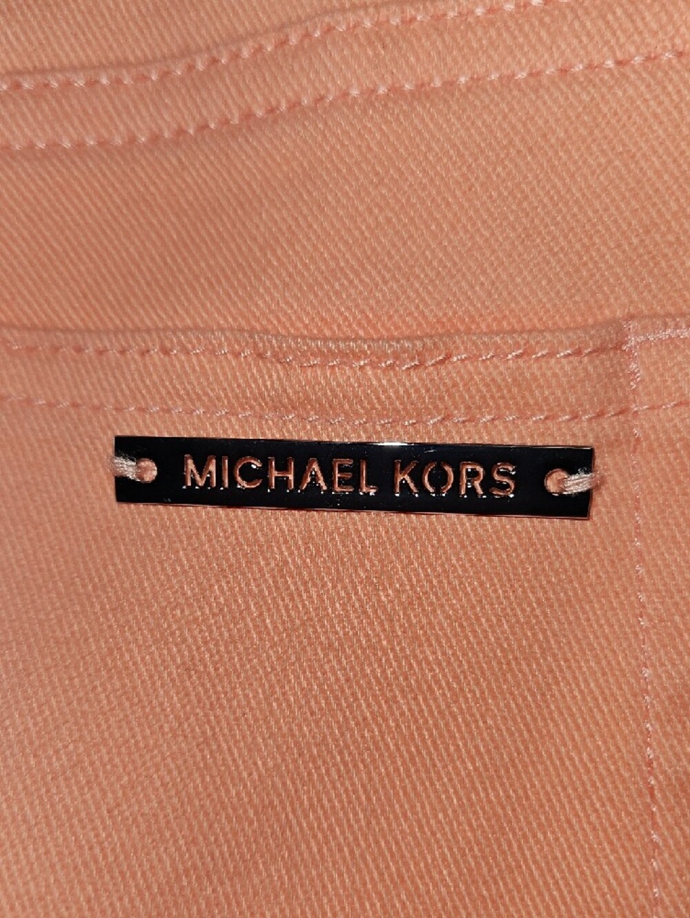 Michael Kors Coral-Peach Slim Capri Jeans - Picture 6 of 9